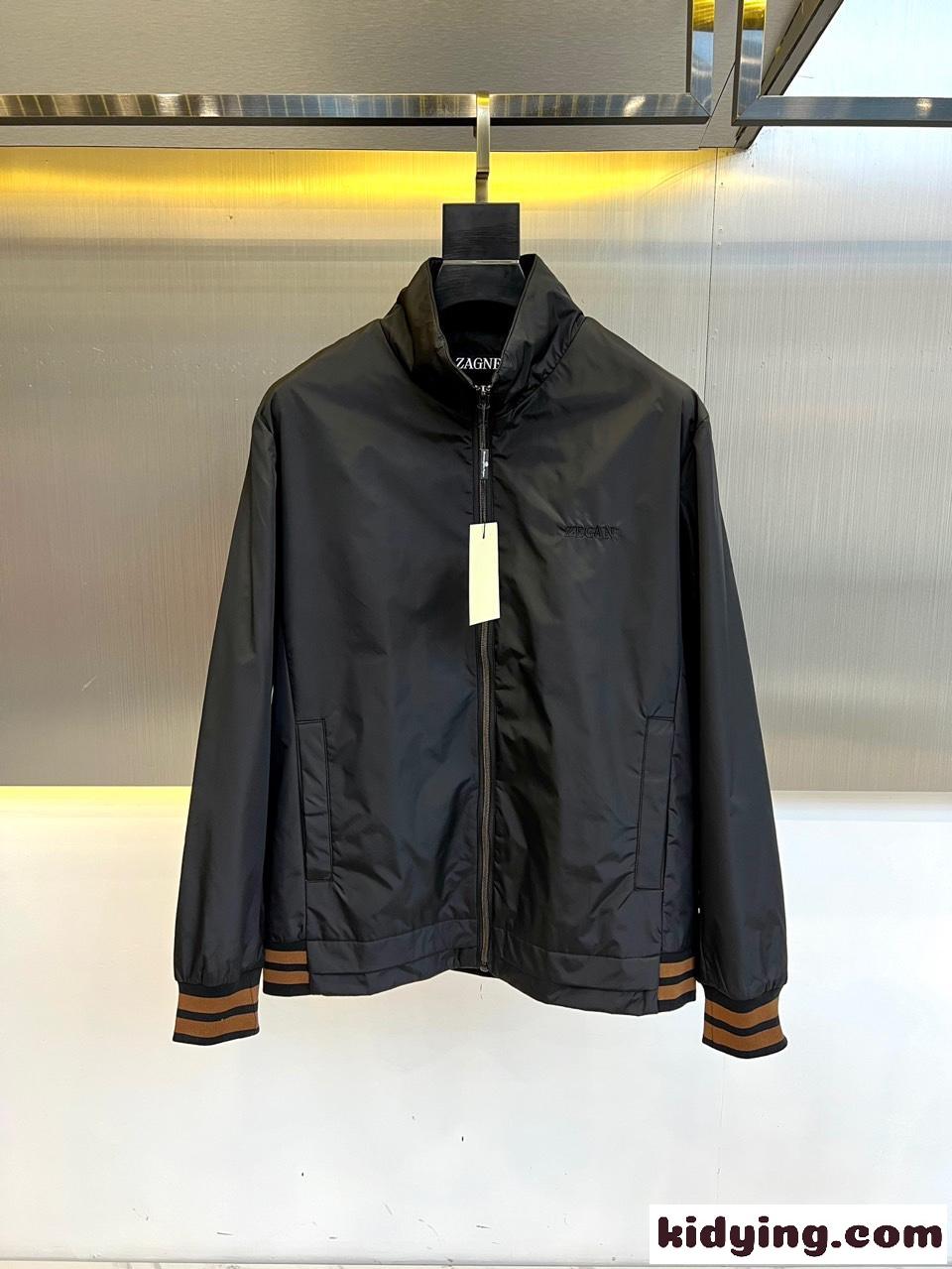 シンプル カジュアル ジップアップブルゾン エルメネジルド・ゼニア ジャケット コピー-1