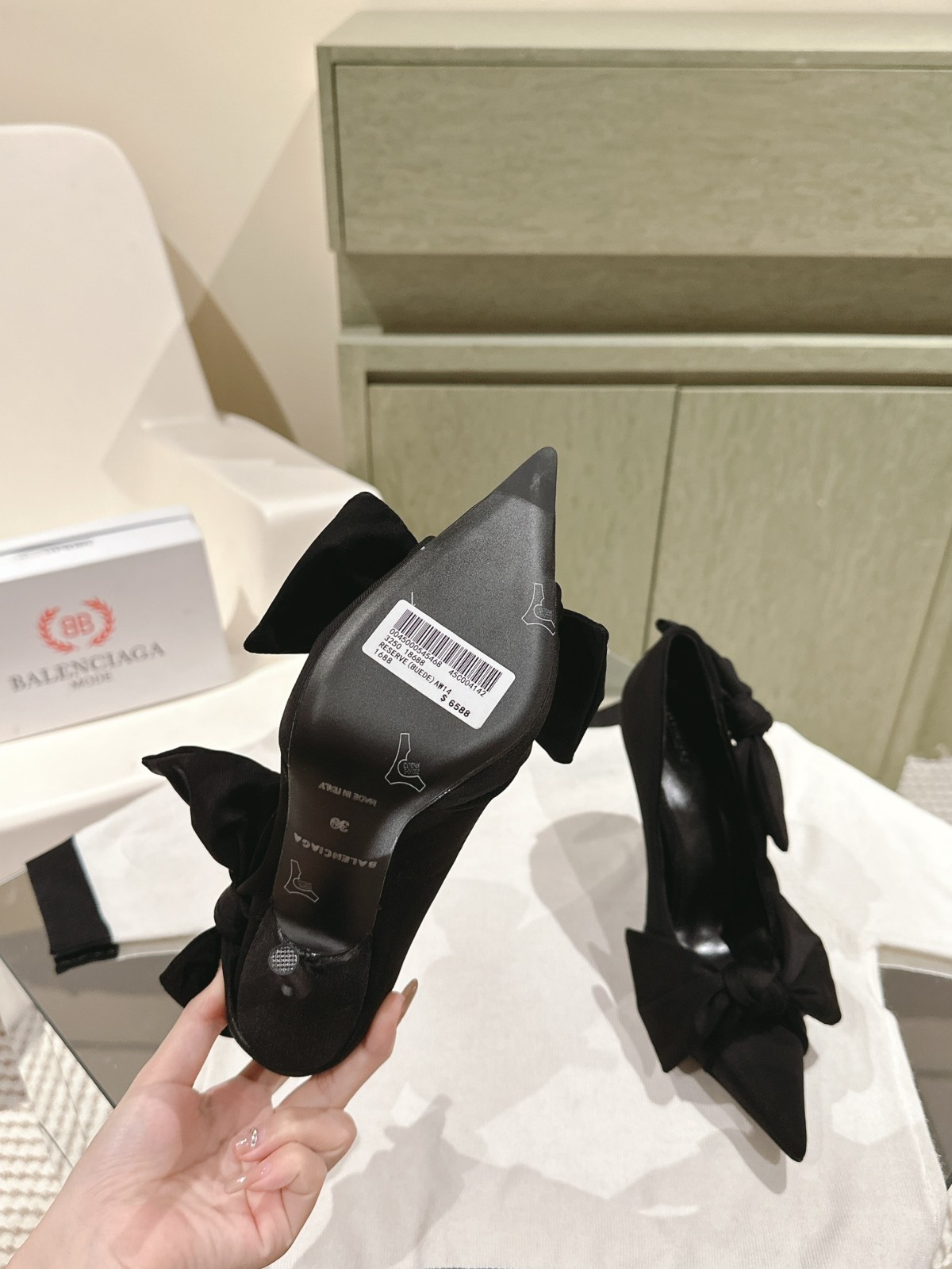 KNIFE KNOT 95MM パンプス バレンシアガ パンプス スーパーコピー ブラック-2