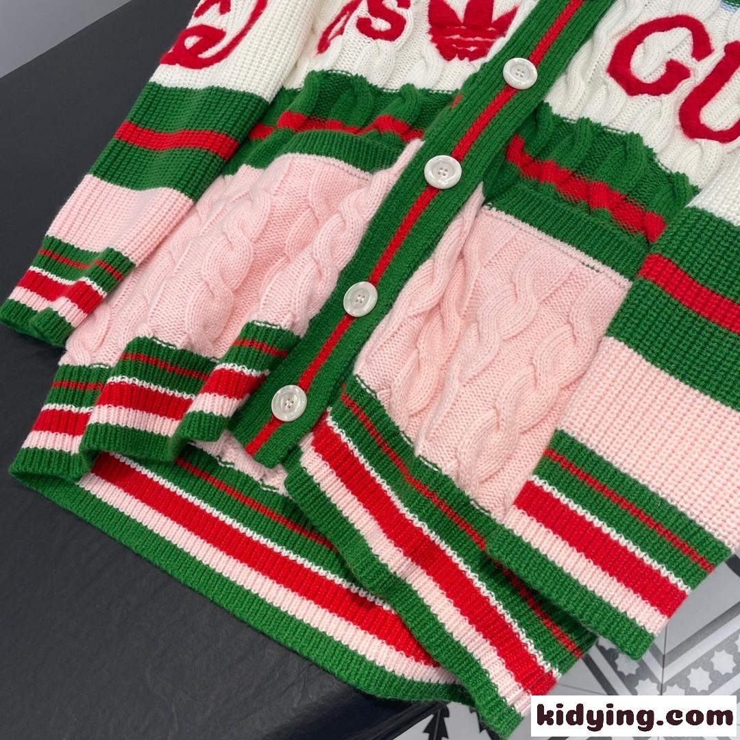 adidas x Gucci ウール ニットカーディガン グッチ カーディガン コピー 長袖 ゆったり-2