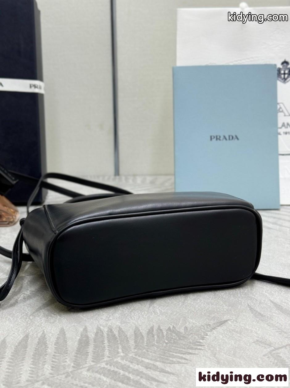 プラダ キャリー ミニ レザー ハンドバッグ スーパーコピー 1BA496 ブラック-3