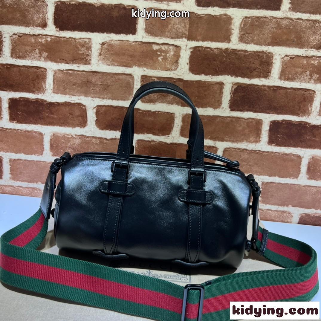 ダブルG スモール ダッフルバッグ グッチ バッグ コピー ブラックレザー-1