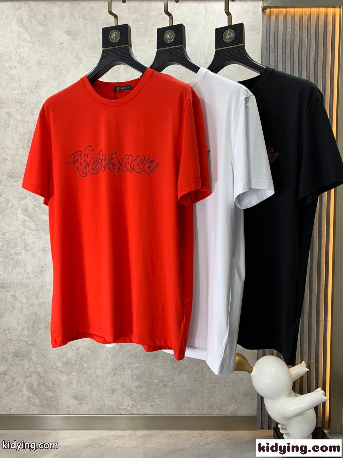 ベーシック おしゃれ ロゴ クルーネック ヴェルサーチェ Tシャツ コピー メンズ 半袖 トップス-0