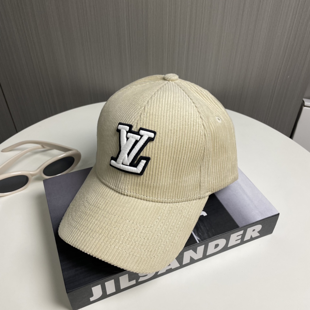 キャップ・LV シグネチャー コーデュロイ ルイヴィトン 帽子 コピー ベージュ-4
