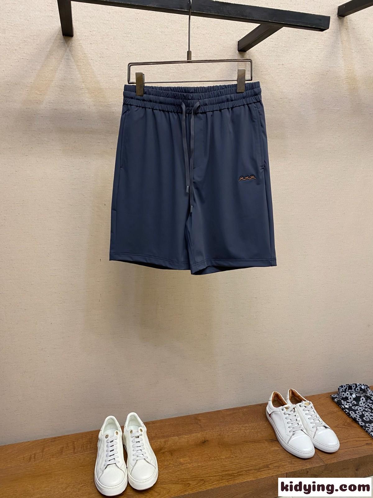 カジュアル ロゴ ショートパンツ エルメネジルド・ゼニア パンツ 偽物 ダークブルー-1