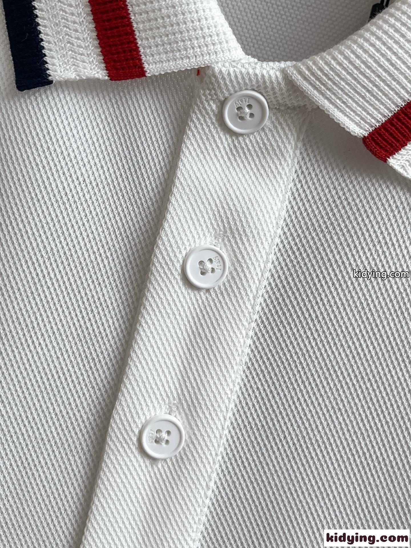 定番 ストライプ トムブラウン Tシャツ 偽物 コットン ポロシャツ ホワイト-1