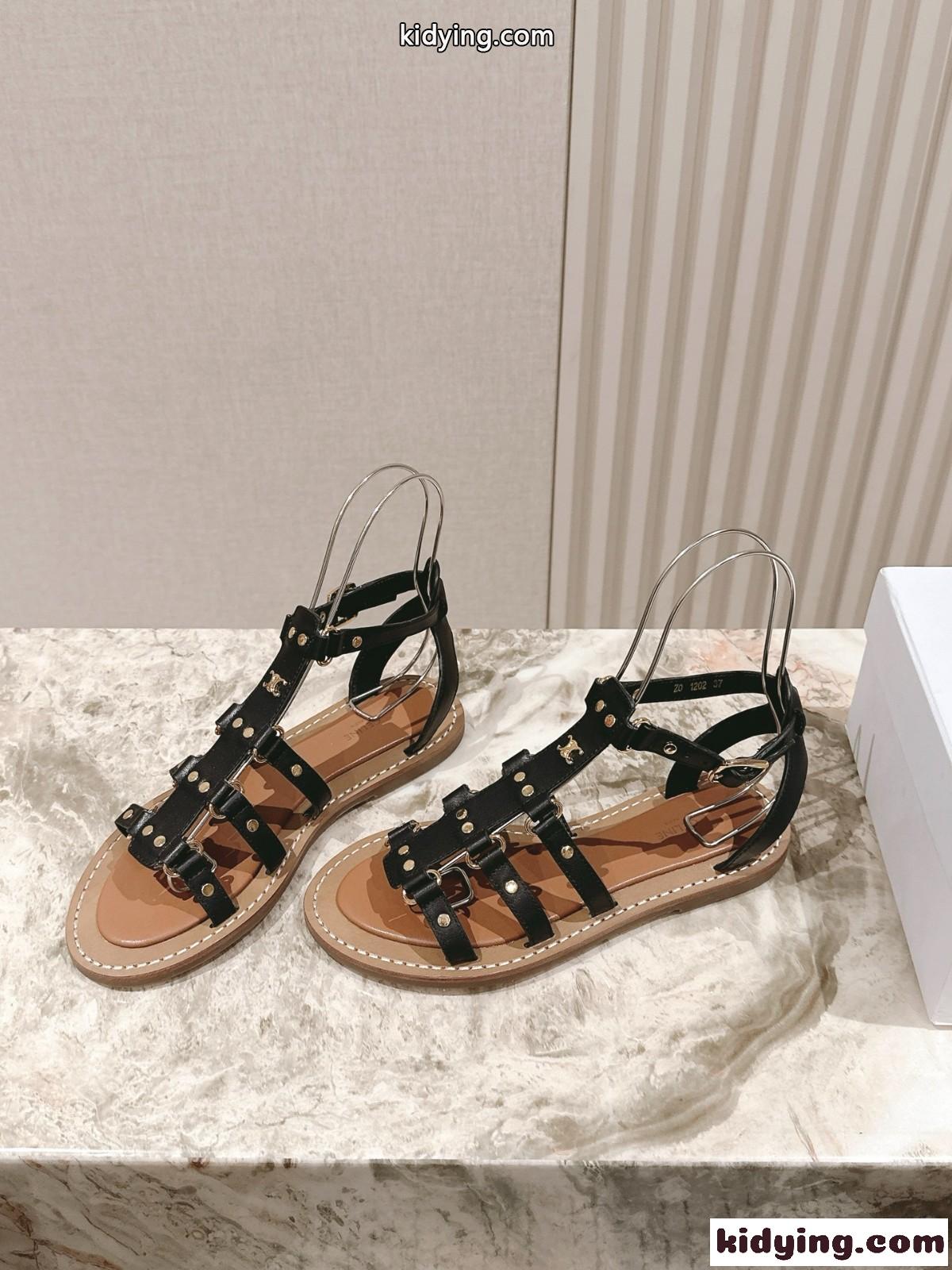 CELINE リンピア グラディエーター サンダル セリーヌ スーパーコピー ブラック-2