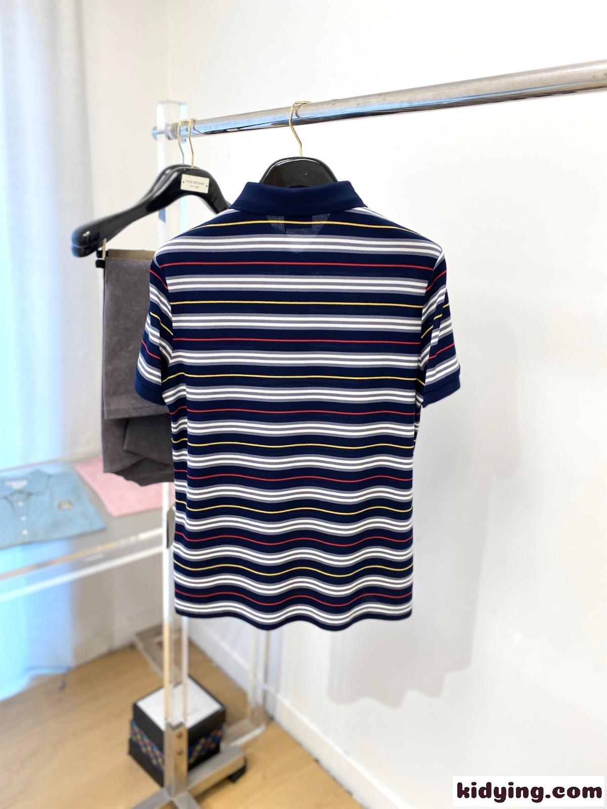 おしゃれ ボーダー ポロシャツ バーバリー Tシャツ 偽物 半袖トップス-3