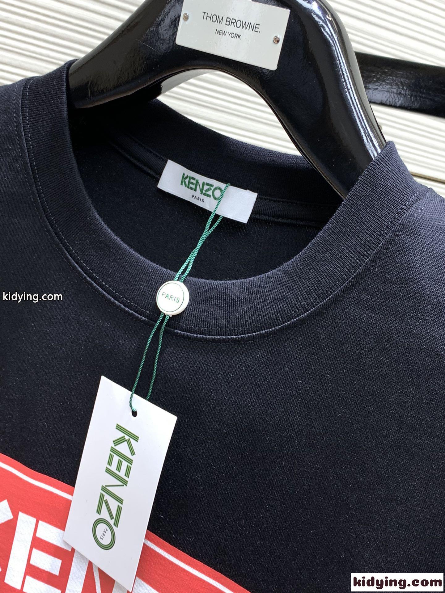 シンプル おしゃれ クルーネック ロゴ プリント ケンゾー Tシャツ コピー ブラック-2