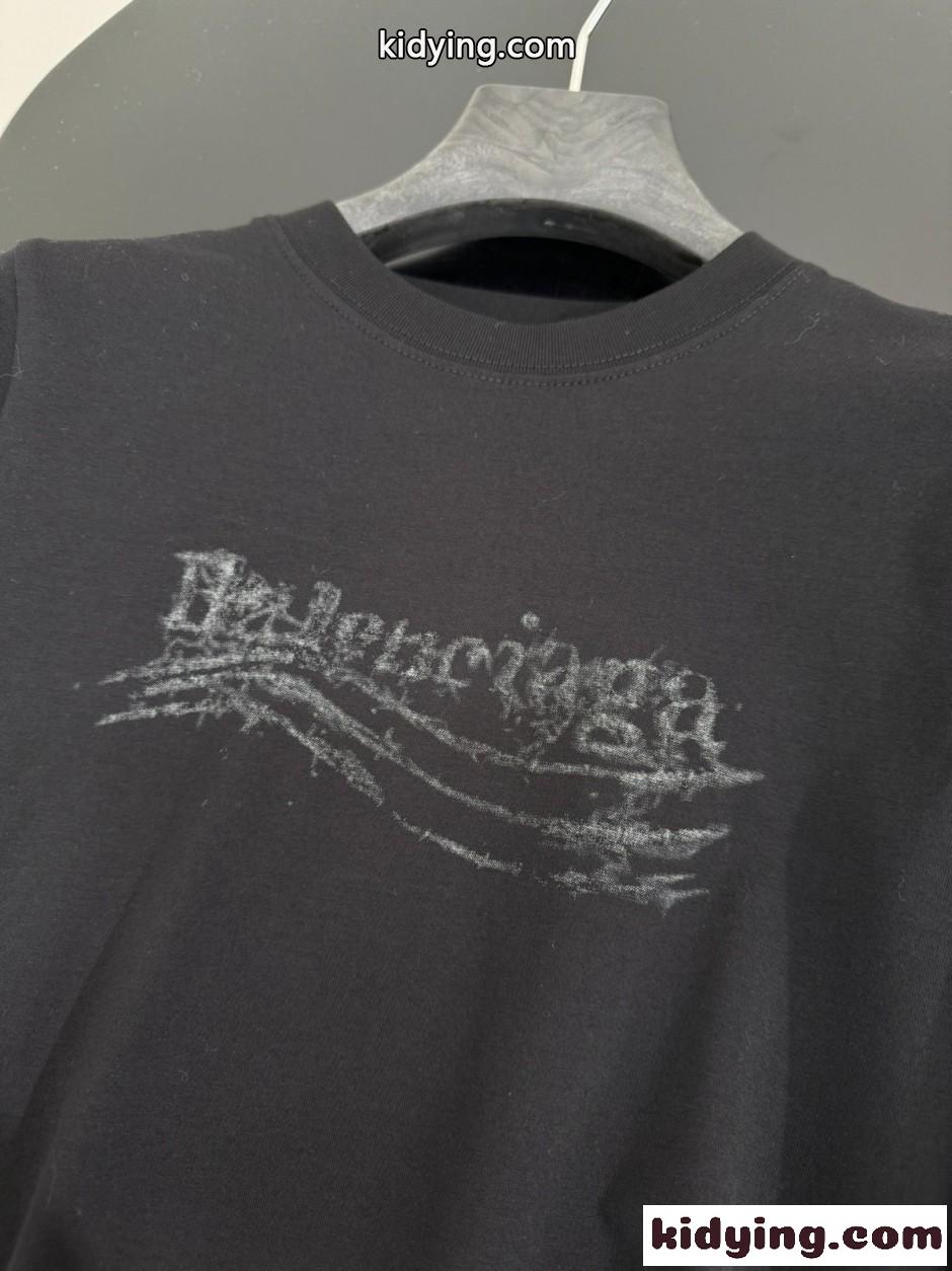 おしゃれ レイヤード風 ロゴ 長袖Tシャツ バレンシアガ Tシャツ コピー-2