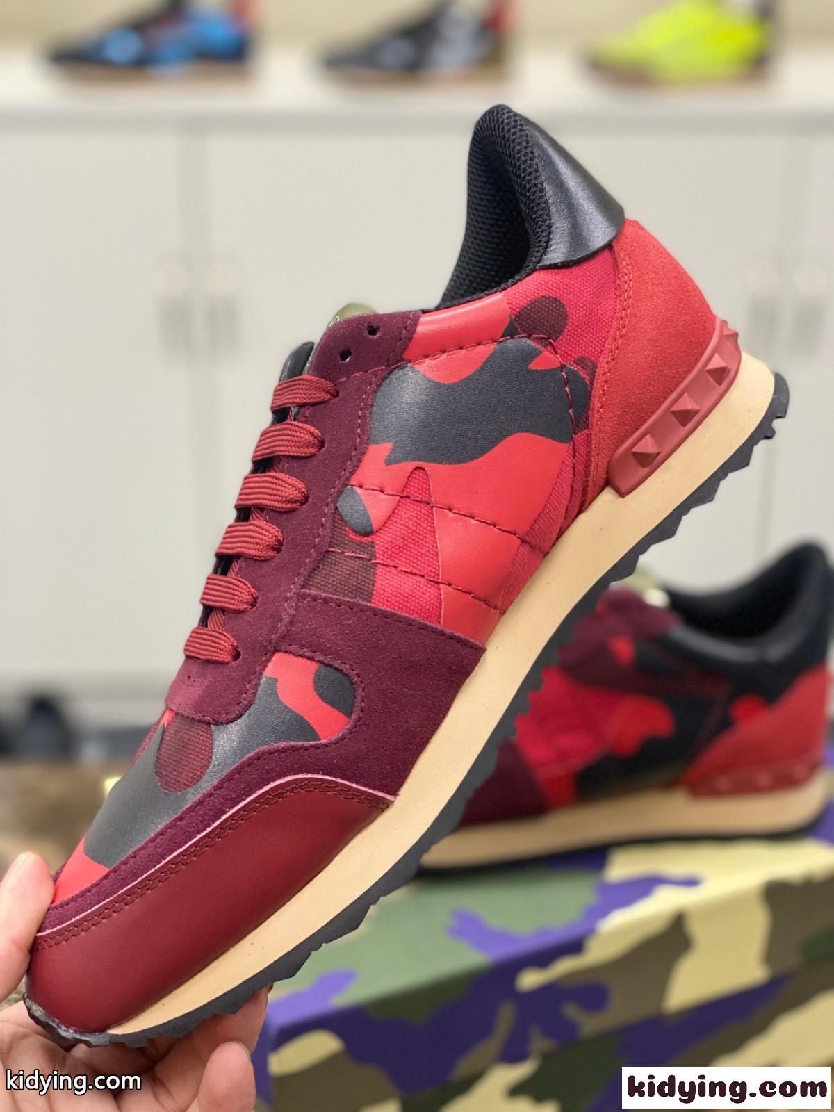 カジュアル レースアップ ヴァレンティノ スニーカー コピー メンズシューズ レッド-4
