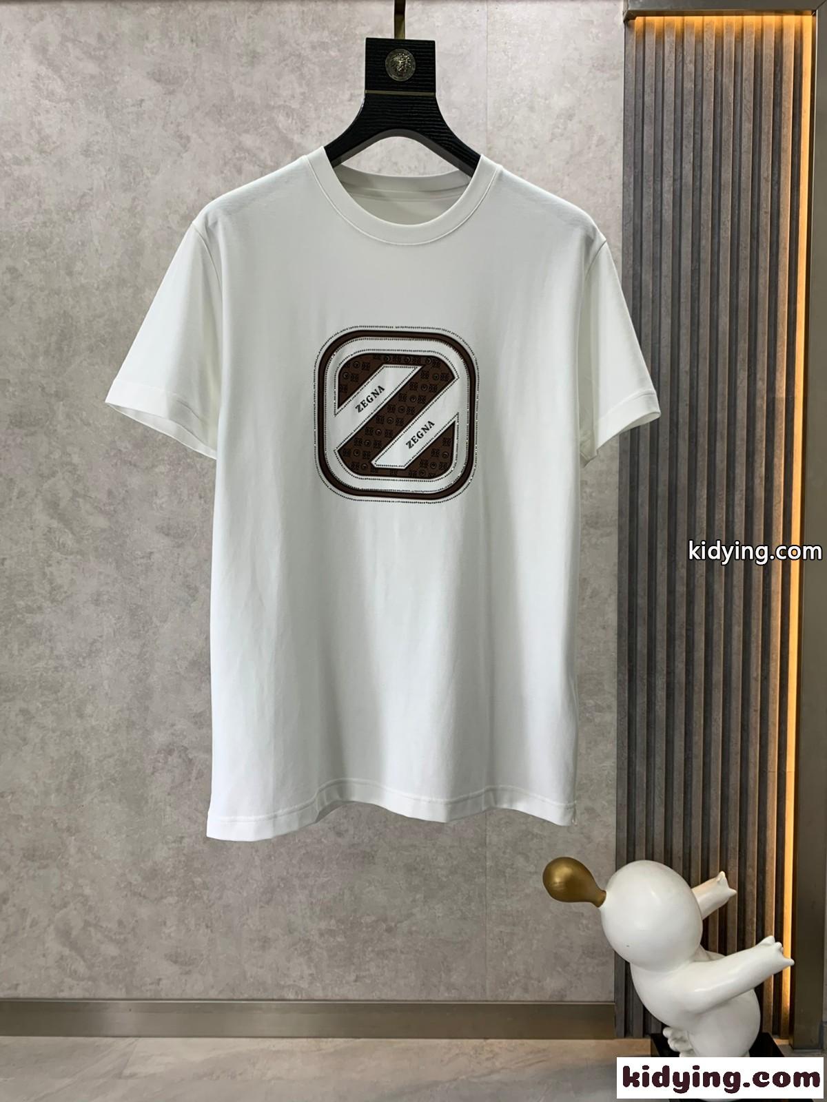 ベーシック おしゃれ クルーネック エルメネジルド・ゼニア Tシャツ コピー 半袖Tシャツ ホワイト-0