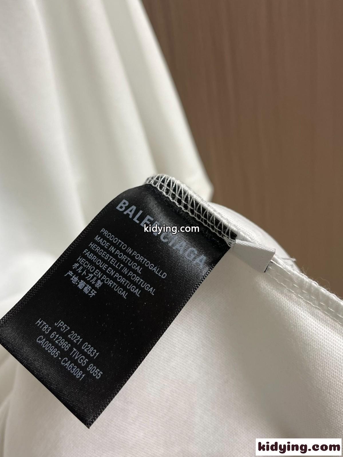カジュアル ロゴ コットン 半袖Tシャツ バレンシアガ Tシャツ コピー クルーネック-3