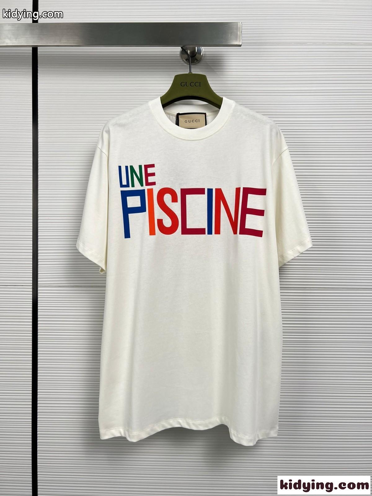 プリント コットン 半袖Tシャツ グッチ Tシャツ コピー コットン オーバーサイズ-0