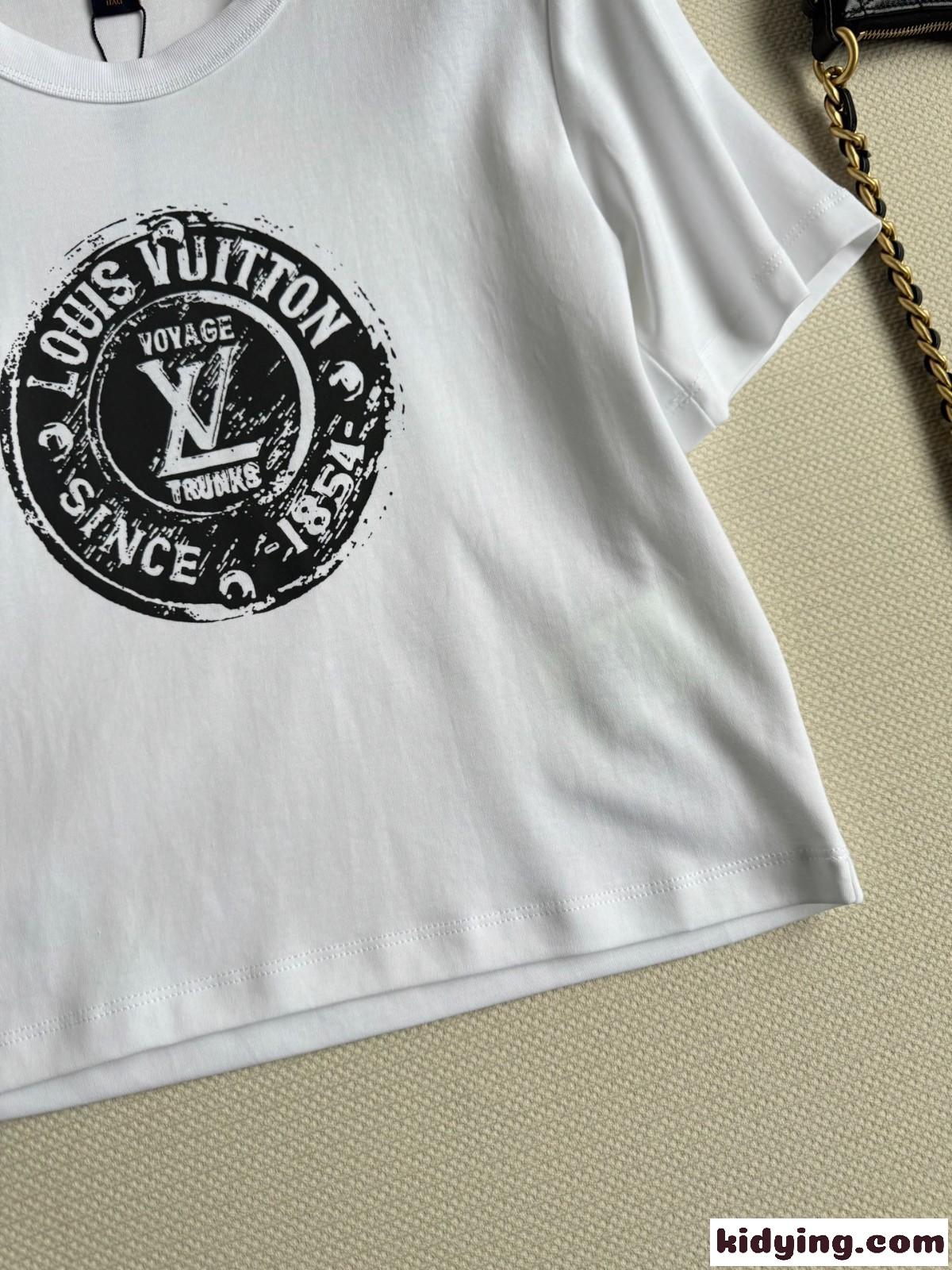 ルイ・ヴィトン Tシャツ コピー LVスタンプ クロップトップ レディース トップス-3
