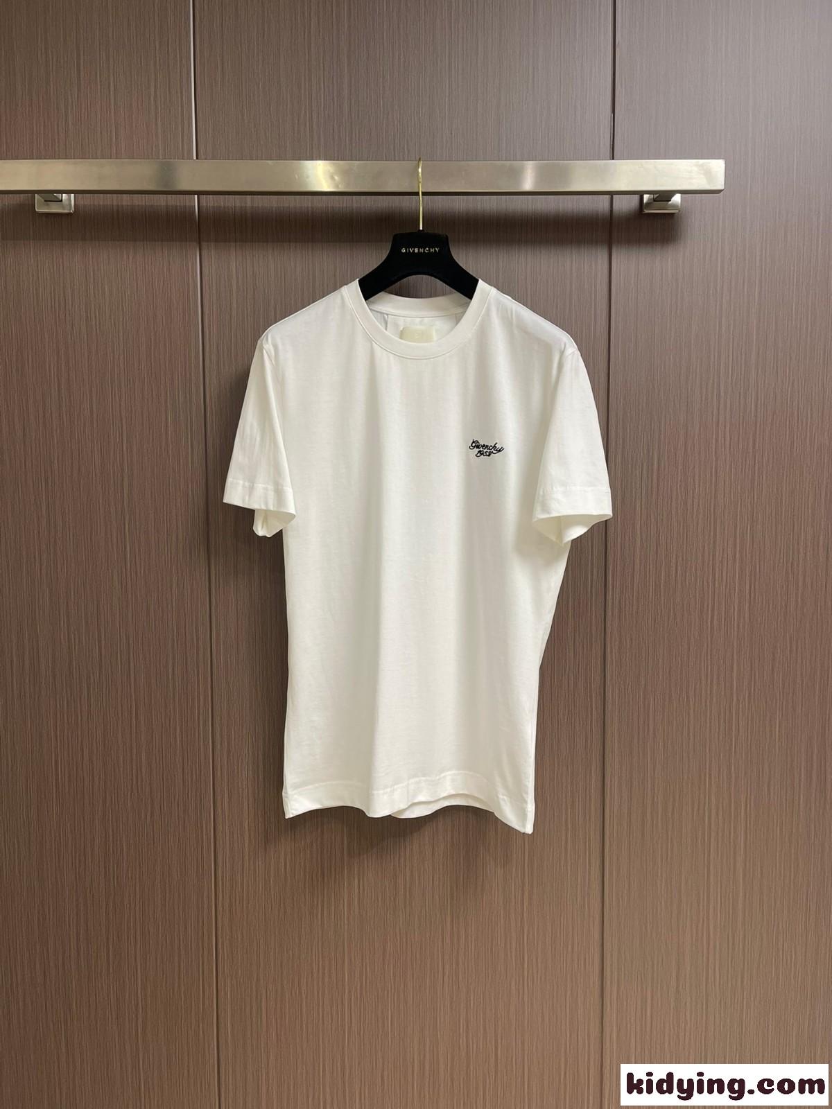 シンプル 人気 ロゴ クルーネック 半袖Tシャツ ジバンシィ Tシャツ 偽物 ホワイト-0
