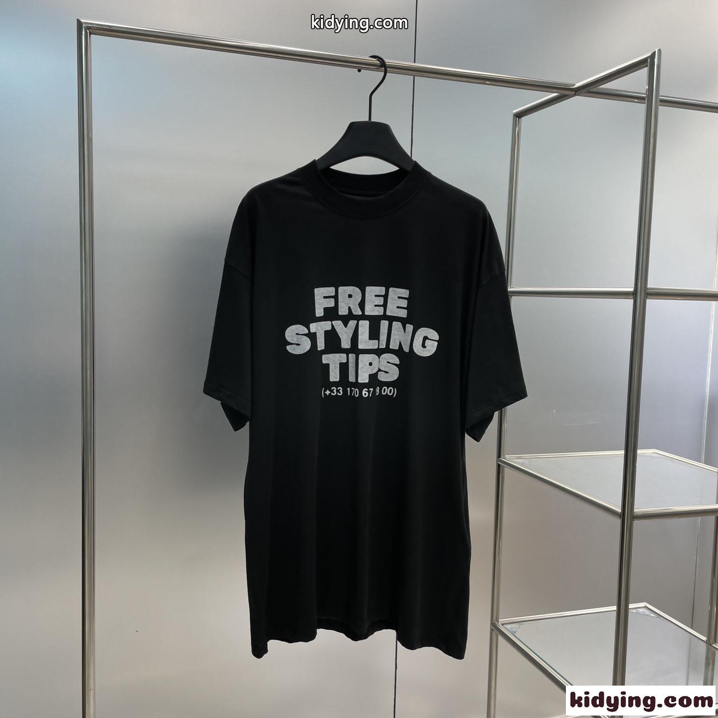 ユニセックス オーバーサイズ STYLING HOTLINE 半袖Tシャツ バレンシアガ Tシャツ コピー-0