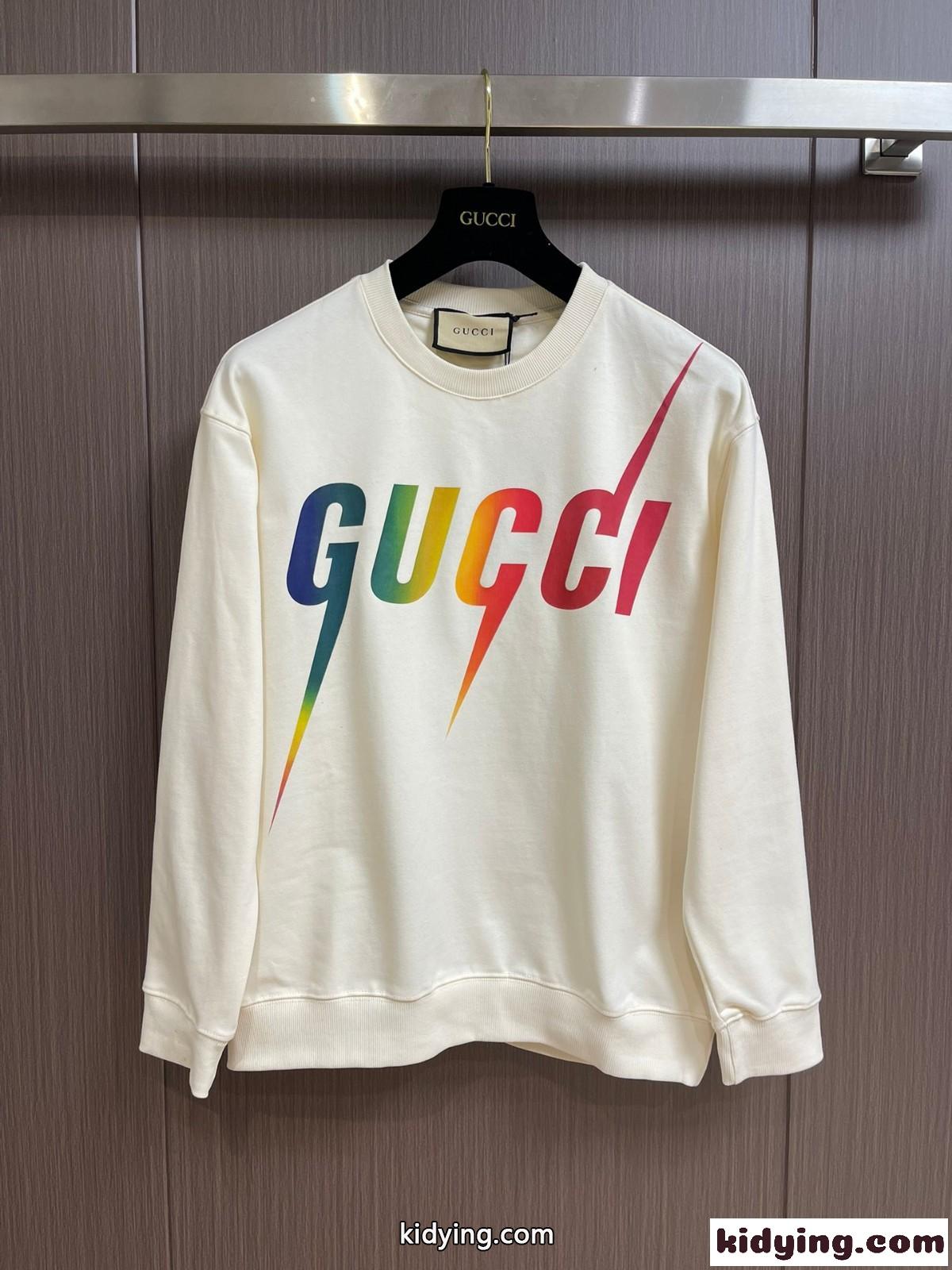 グッチ プリント コットンジャージー スウェットシャツ コピー クルーネック-1