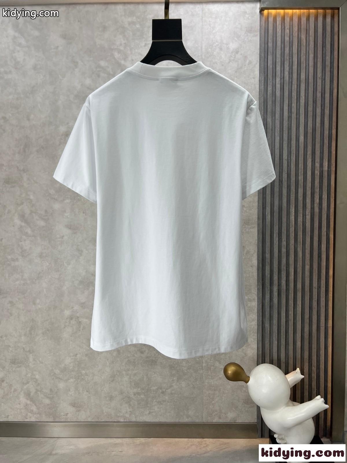 シンプル 合わせやすい クルーネック コットン 半袖Tシャツ モンクレール Tシャツ コピー ホワイト-1