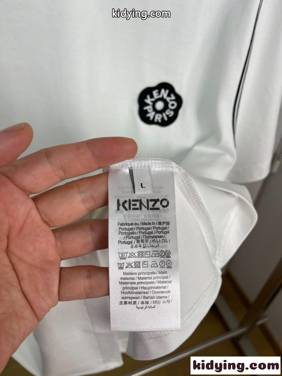 カジュアル コットン 半袖Tシャツ ケンゾー Tシャツ コピー ホワイト-3