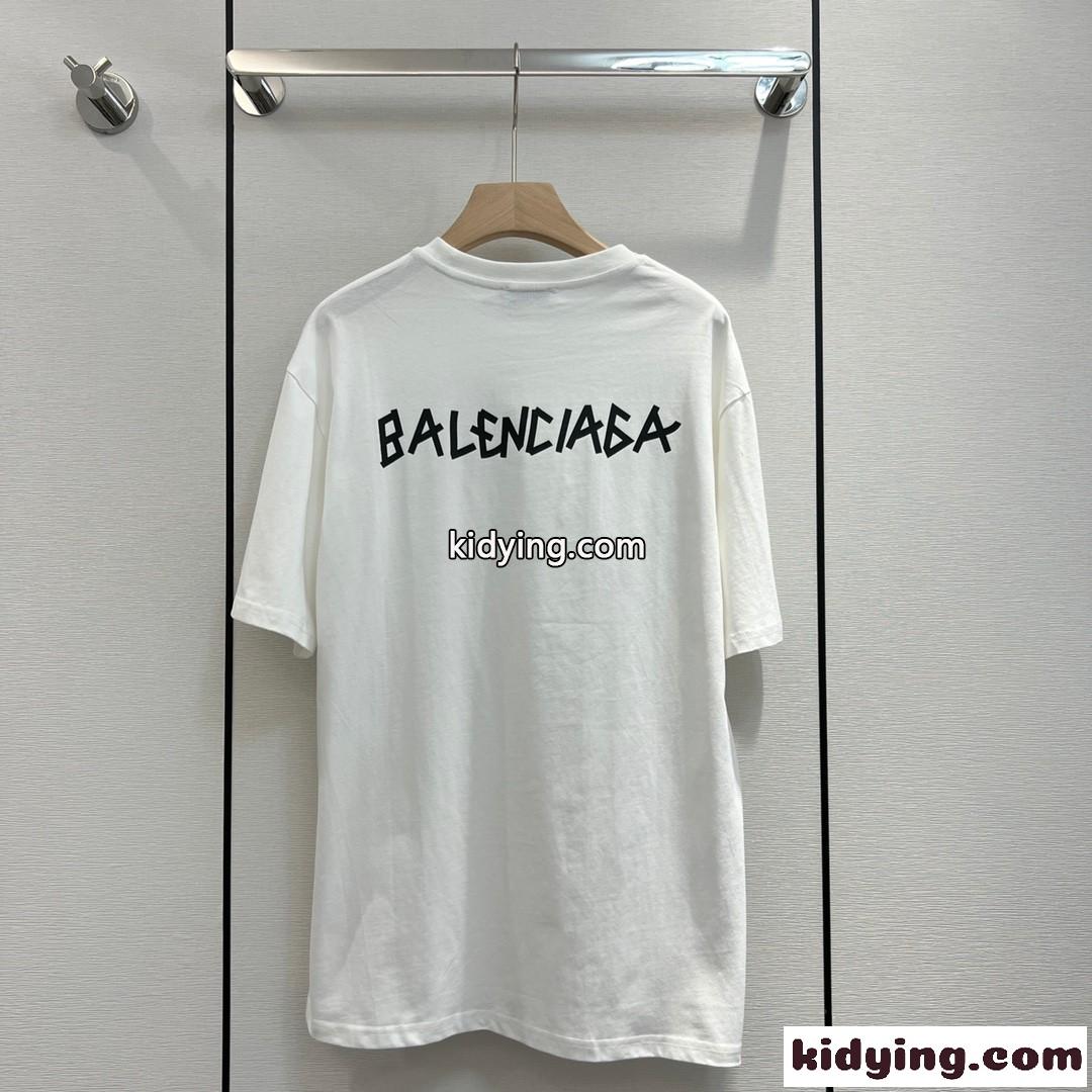 シンプル ロゴ プリント お洒落 バレンシアガ 半袖tシャツ コピー カジュアル ゆったり 春夏人 気 トップス-1