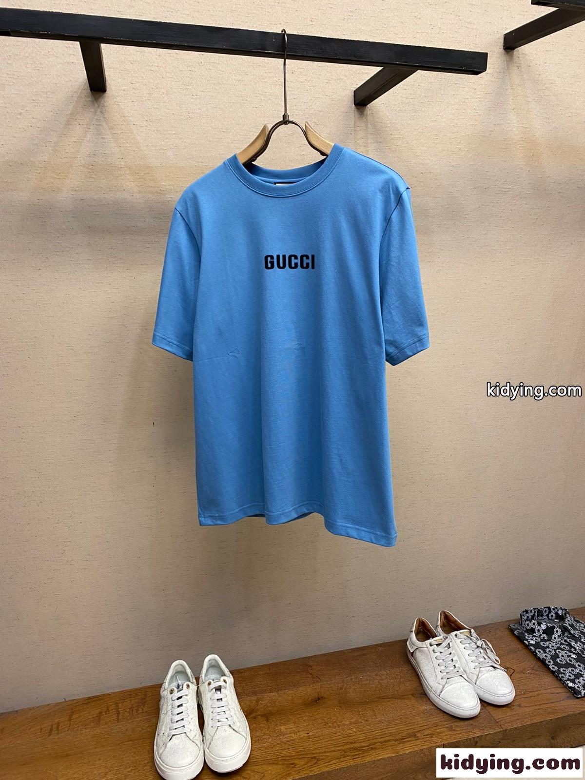 シンプル カジュアル グッチ 半袖Tシャツ コピー コットン ユニセックス-0