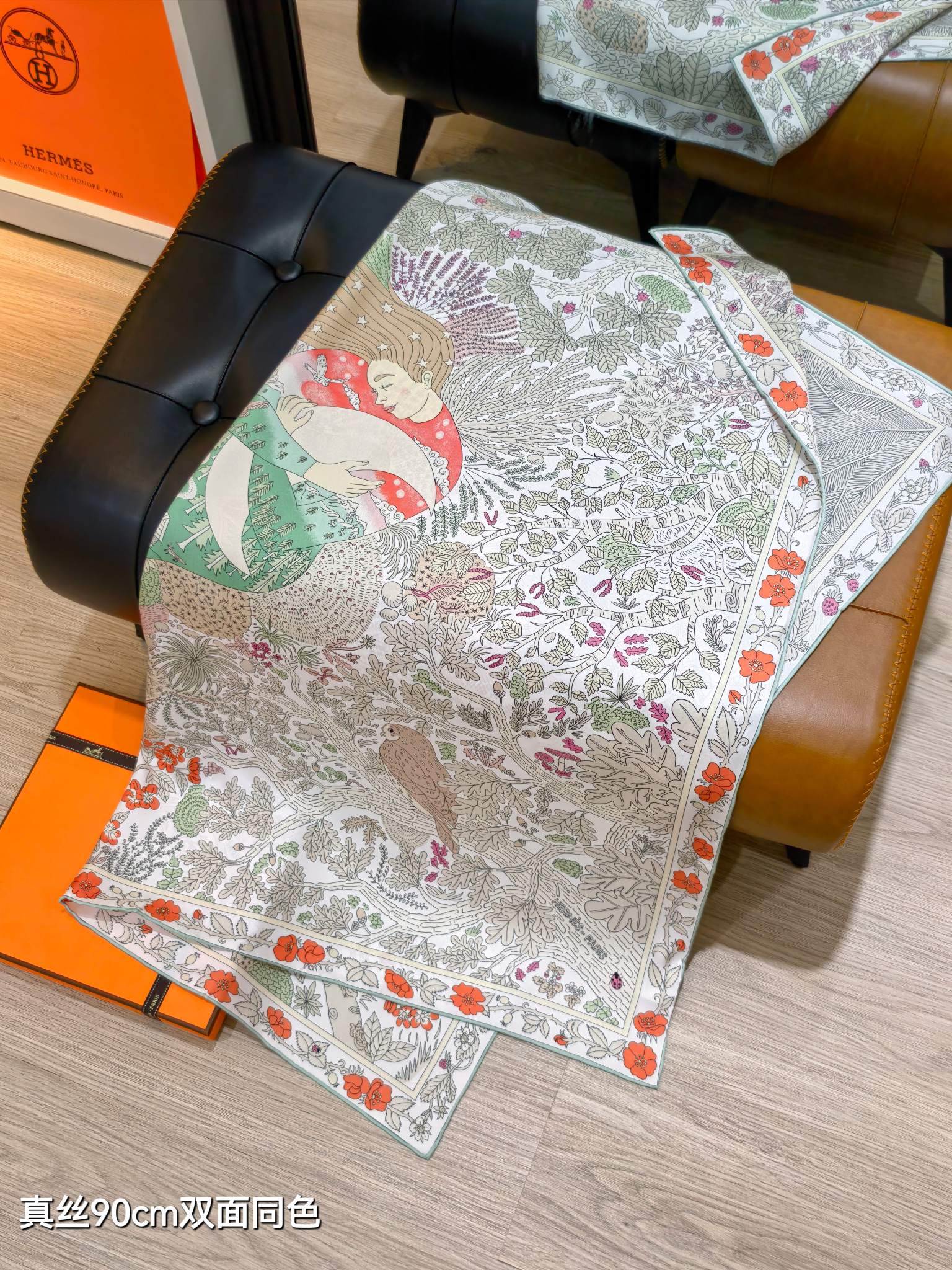 エルメス スカーフ コピー プリント 上品 シルク 大判スカーフ 90x90-1