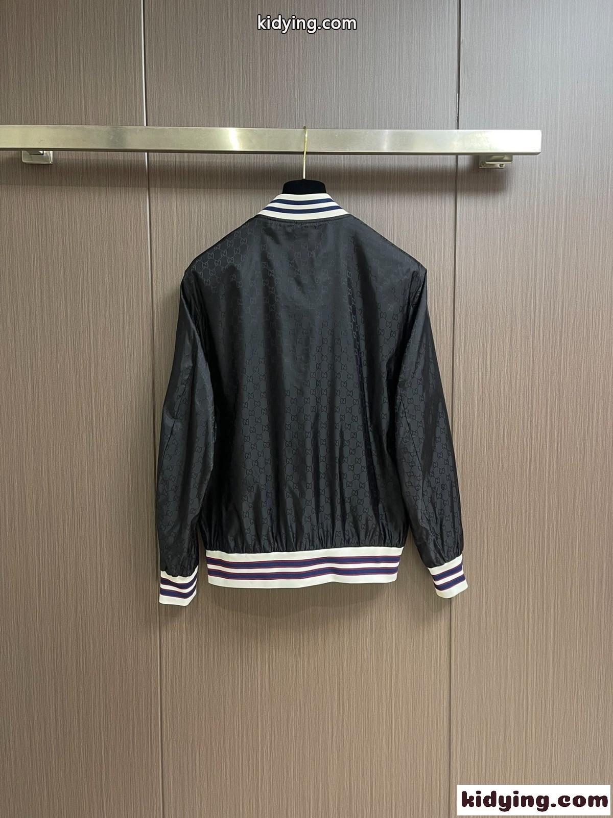 上品 カジュアル GG ボンバージャケット グッチ ジャケット コピー ブラック-1