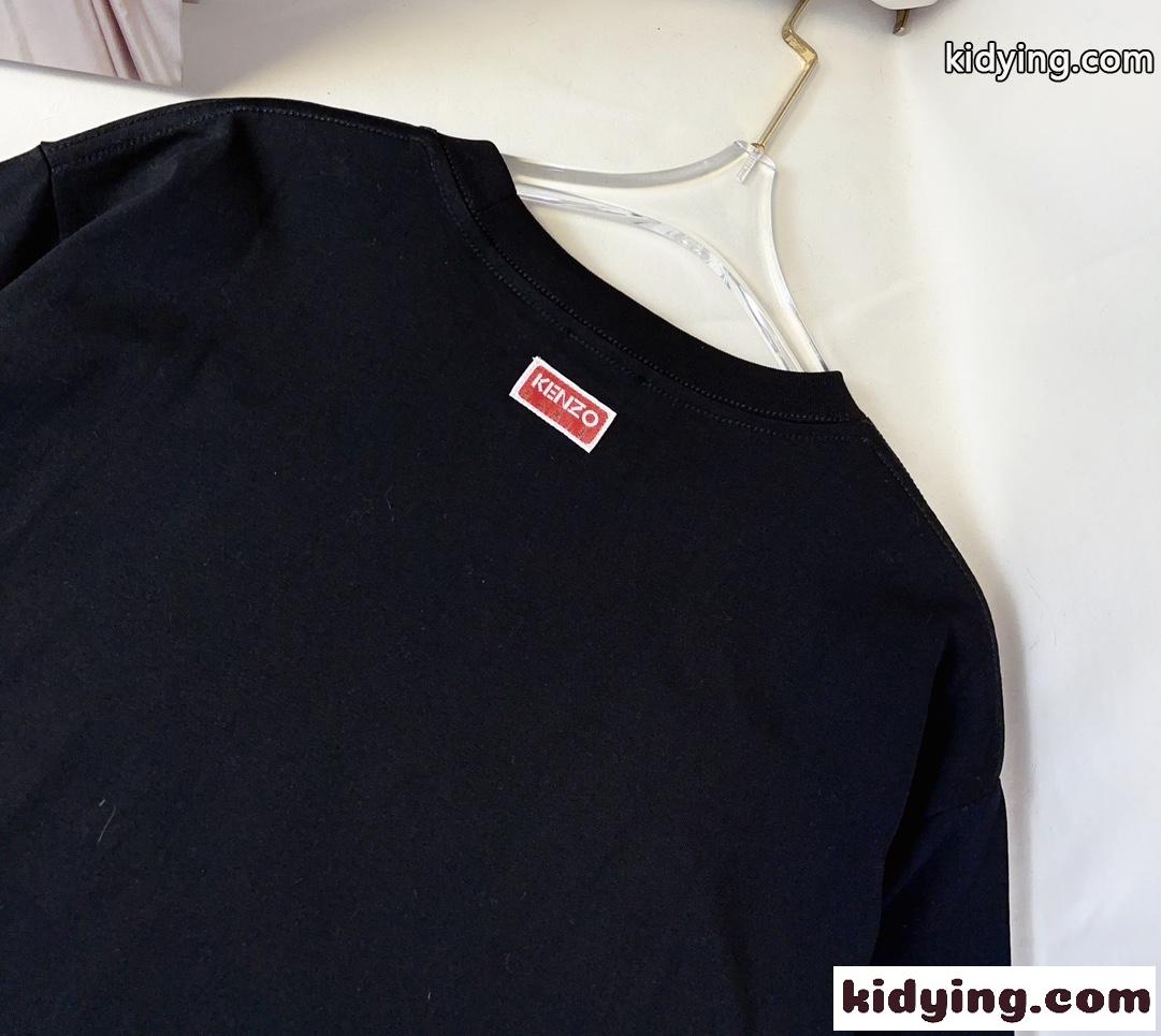 ケンゾー Tシャツ コピー ユニセックス コットン 人気 クルーネック プリント-2