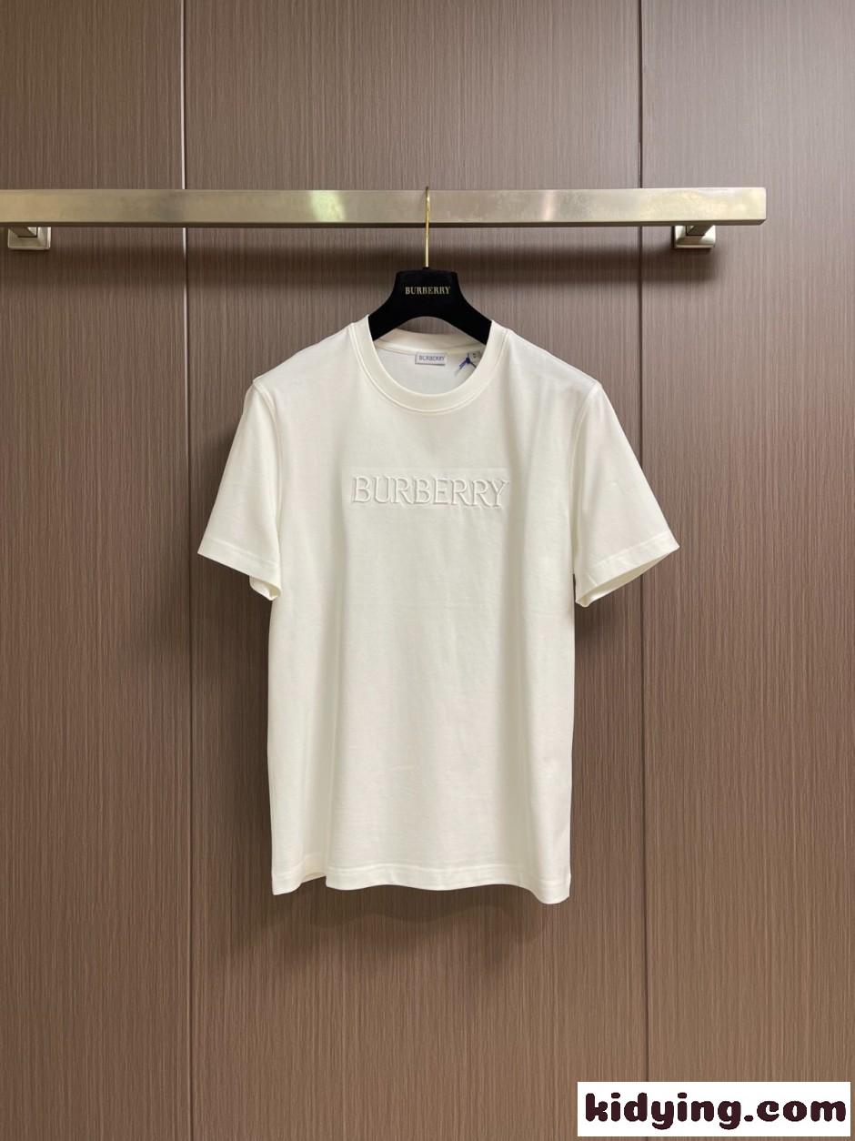 シンプル 洗練された ロゴ コットンTシャツ バーバリー Tシャツ 偽物 ホワイト-0