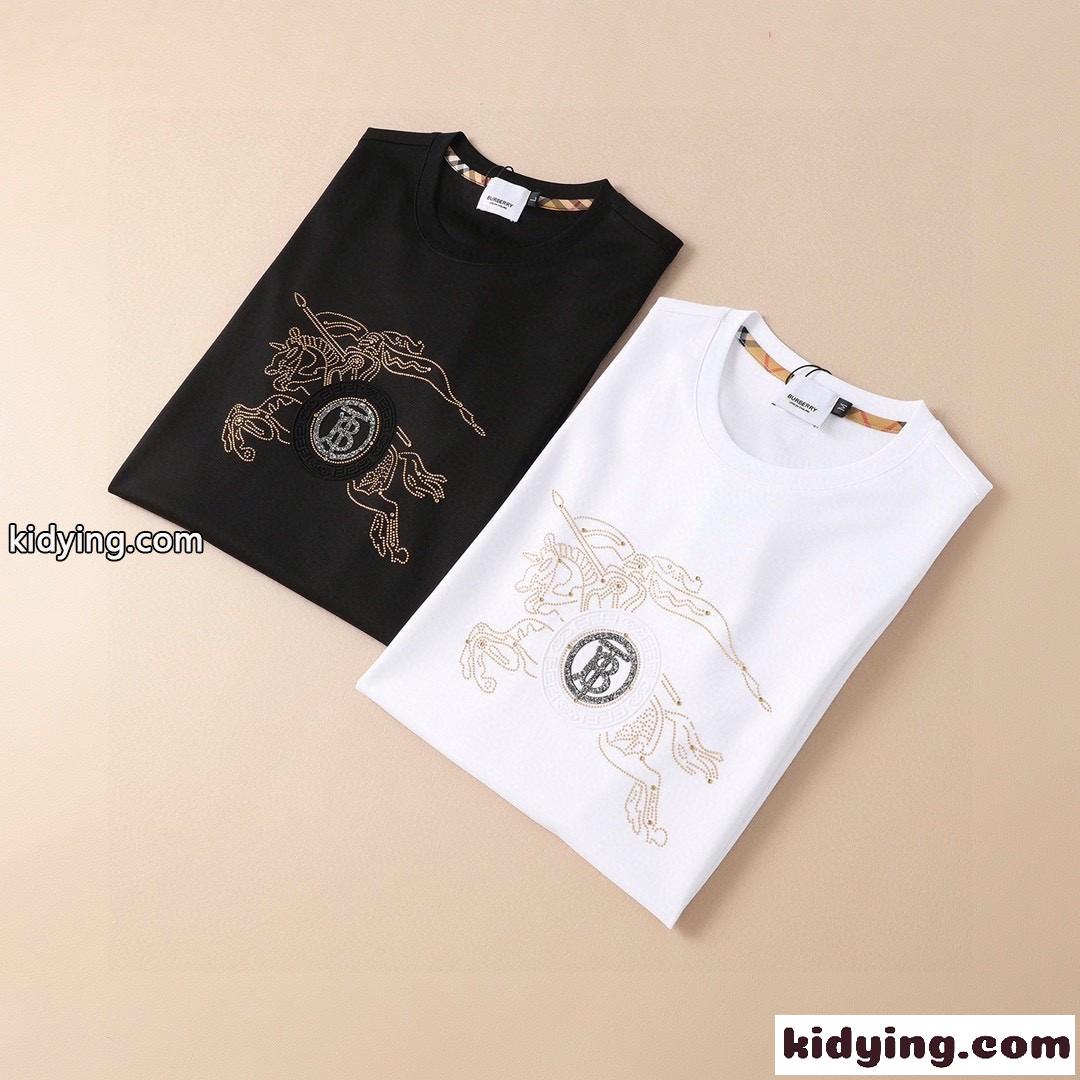 カジュアル ストリート おしゃれ バーバリー 半袖tシャツ コピー クルーネック ロゴ 快適 メンズ トップス-0