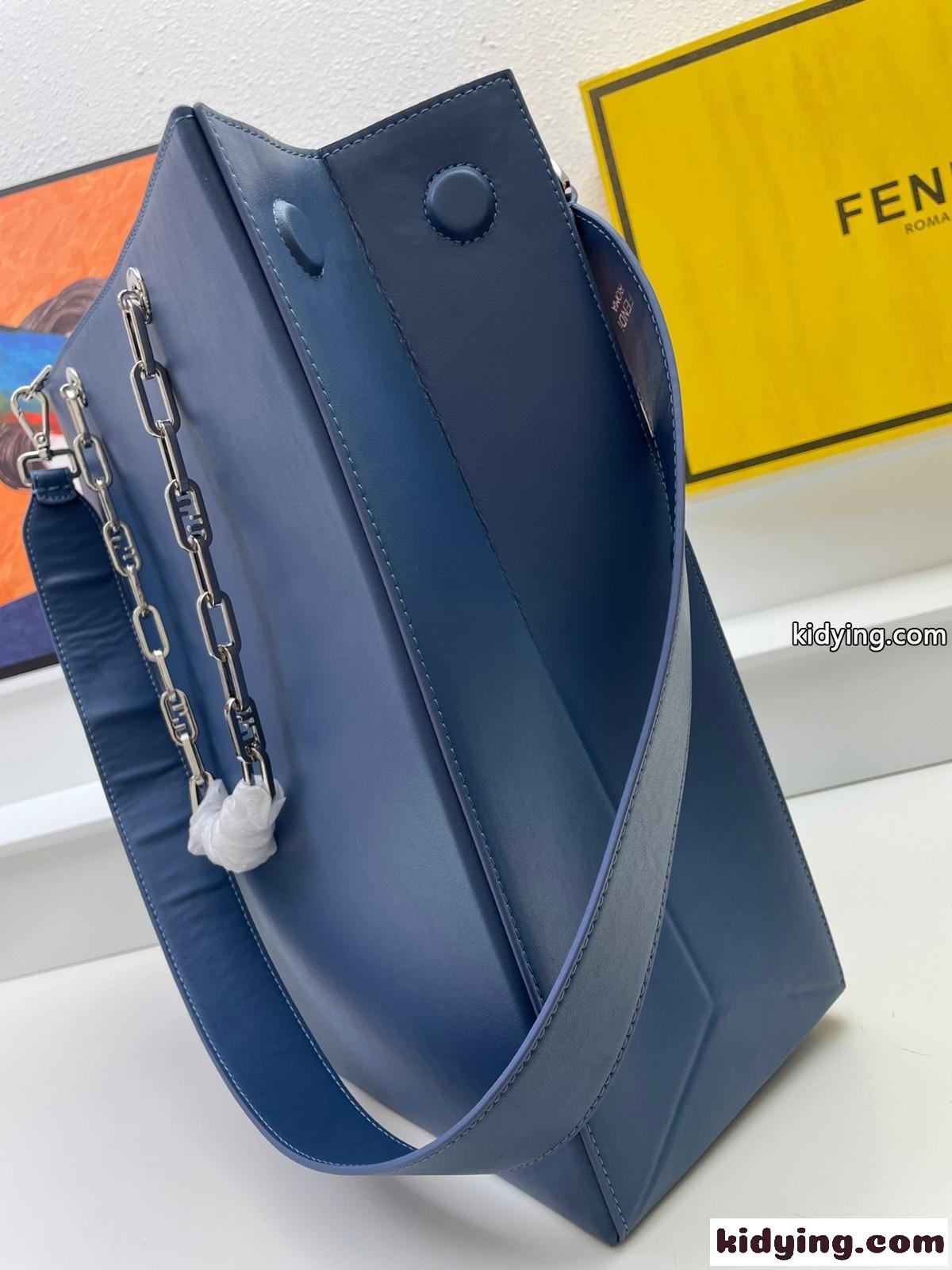 Fendi Pack ミディアム ショッピングバッグ フェンディ バッグ コピー レディース ブルー-0