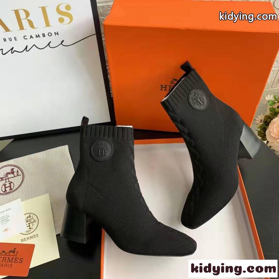 HERMES エルメス ジェナ ショートブーツ コピー アンクルブーツ ブラック-1