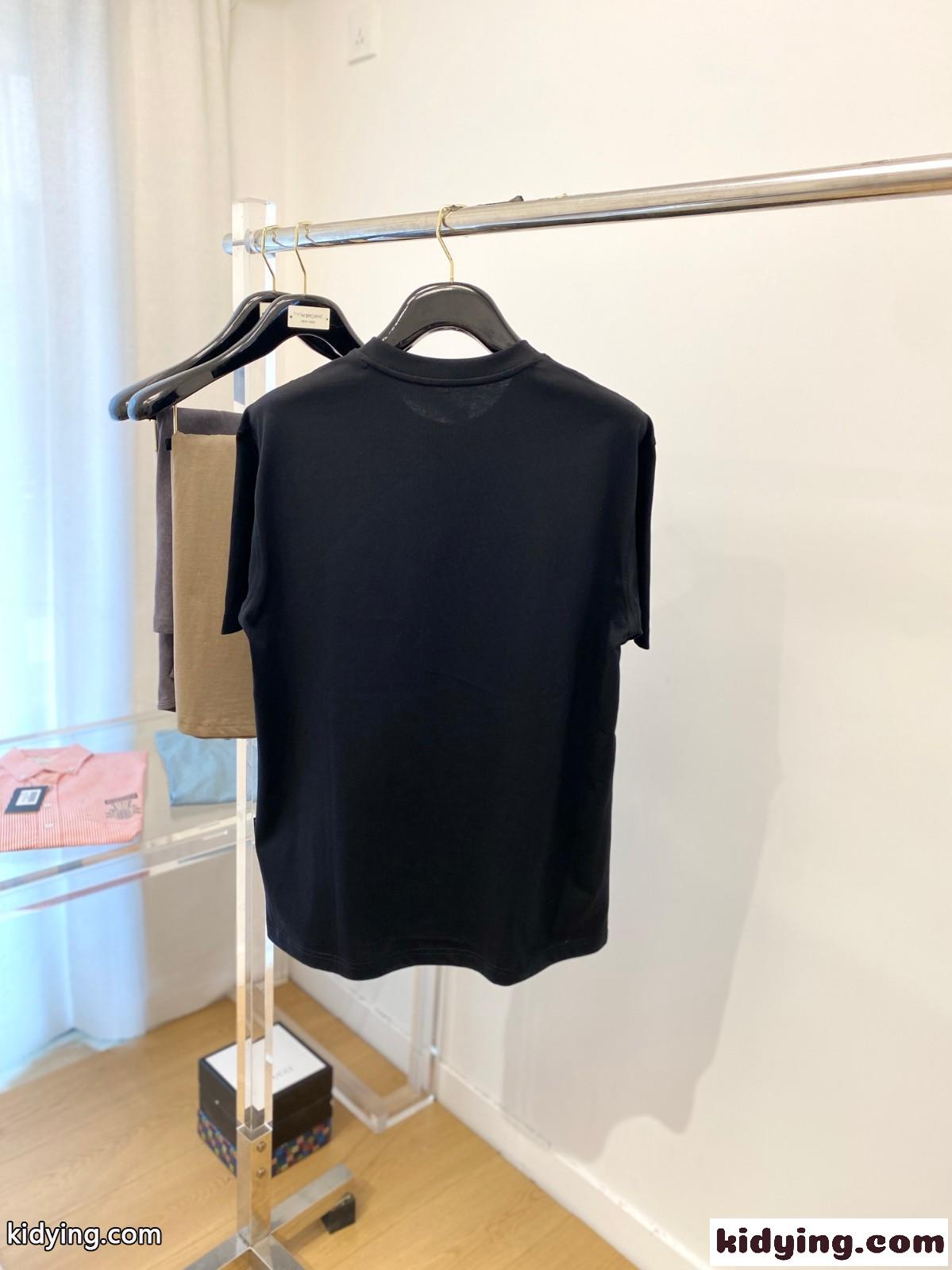 シンプル ドルチェ&ガッバーナ Tシャツ コピー ロゴ入り クルーネック 半袖Tシャツ ブラック-4