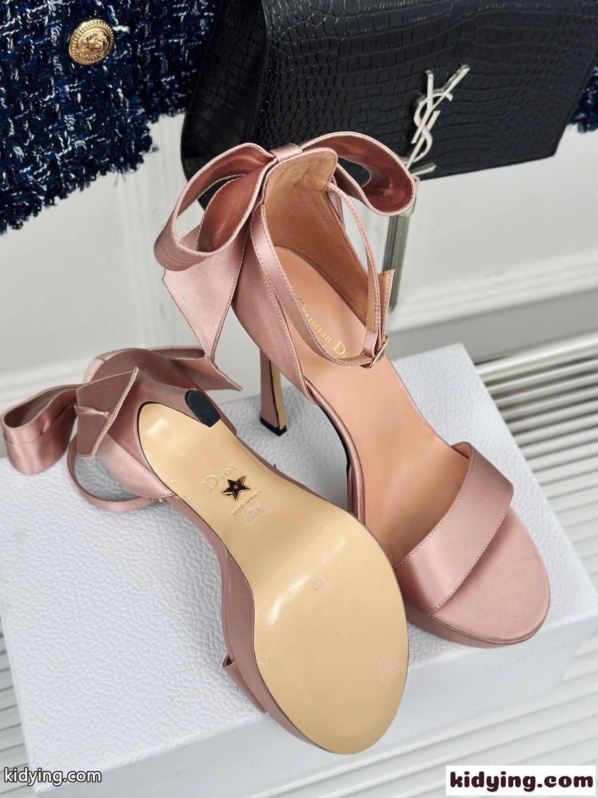 Mlle Dior ヒールサンダル クリスチャン・ディオール サンダル コピー ピンク-4