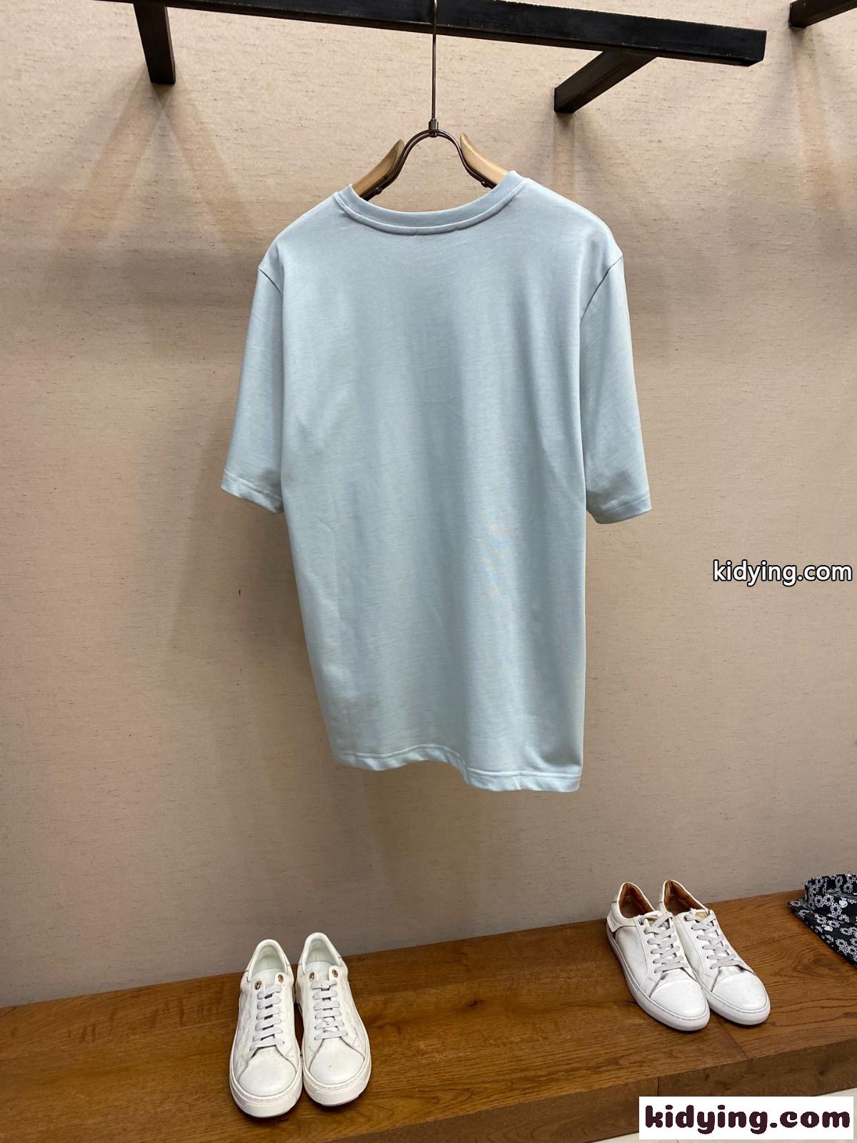 シンプル アナグラム クルーネック 半袖Tシャツ ロエベ Tシャツ 偽物 クルーネック-1