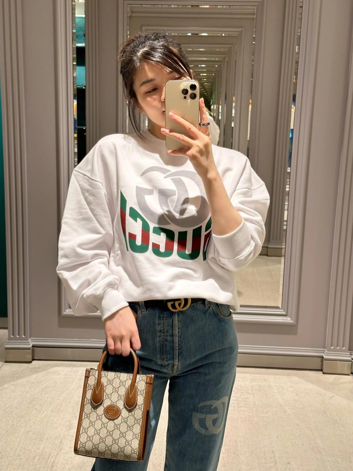 定番 カジュアル ロゴプリント グッチ Tシャツ コピー スウェットシャツ-3