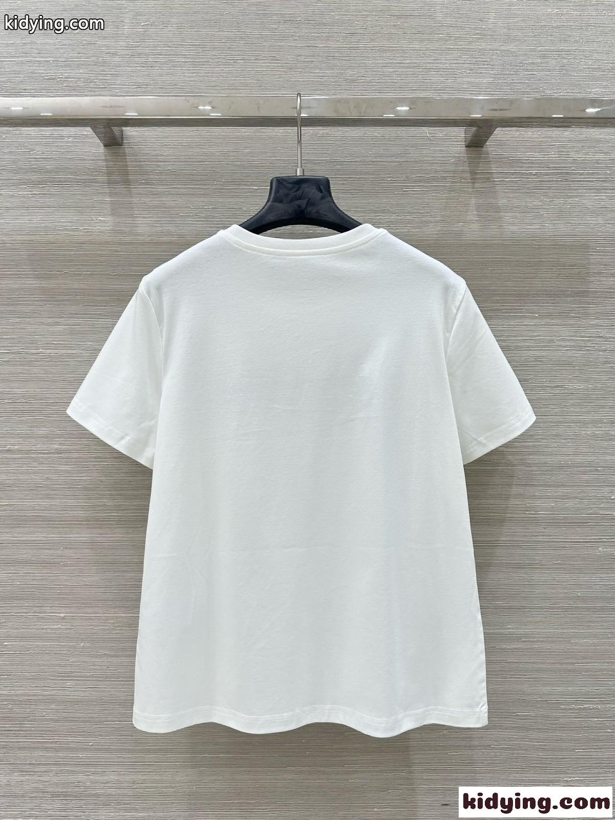 シャネル Tシャツ コピー クルーネック シンプル ロゴ入り コットン 半袖Tシャツ-4