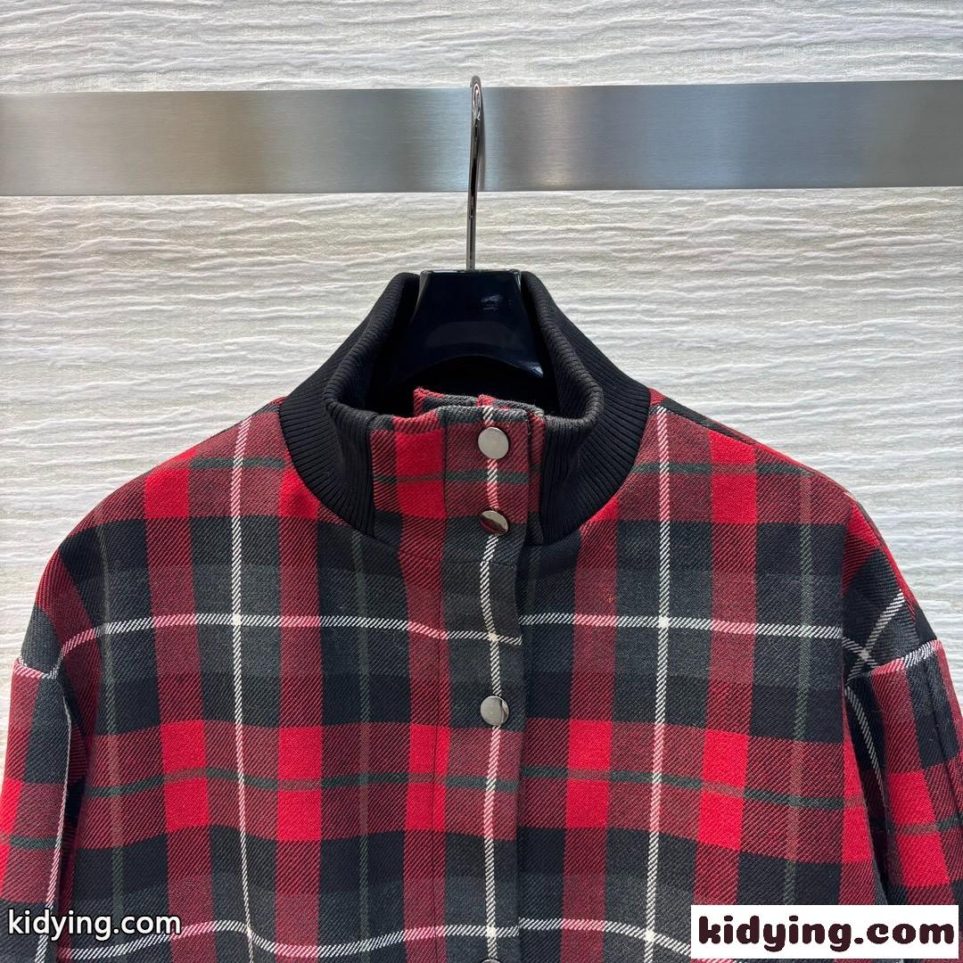 お洒落 チェック柄 ボンバージャケット クリスチャン・ディオール ジャケット コピー-1