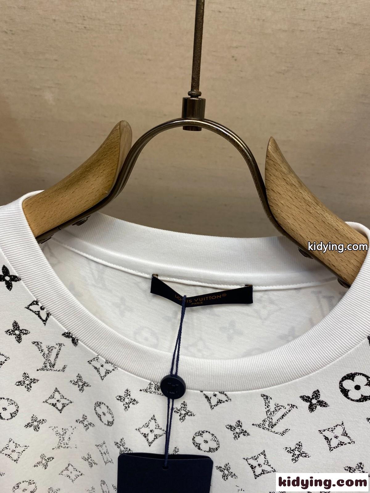 グラディエントコットンTシャツ ルイ・ヴィトン Tシャツ コピー クルーネック ホワイト-1