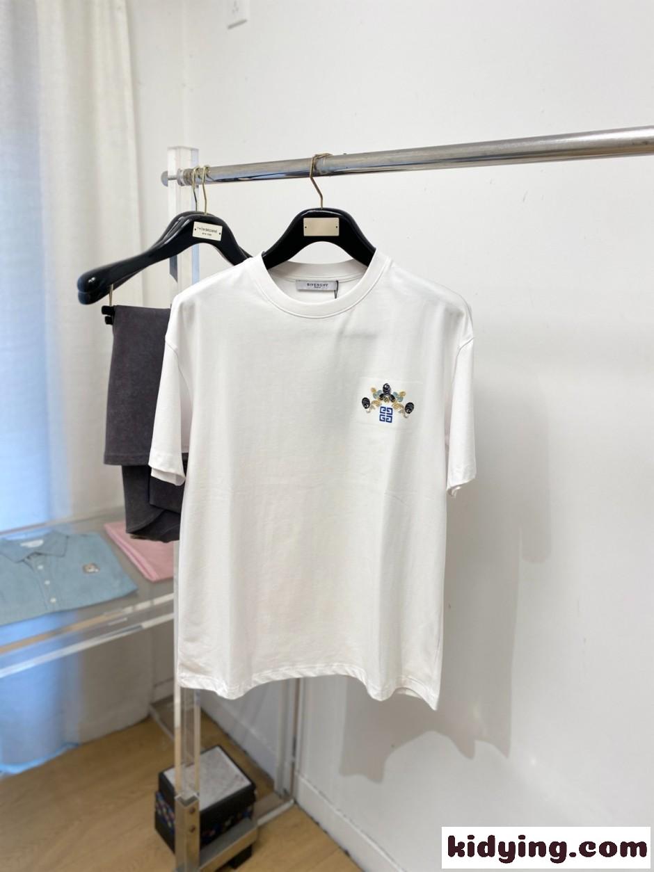 クルーネック 半袖Tシャツ ジバンシィ Tシャツ 偽物 ホワイト-0