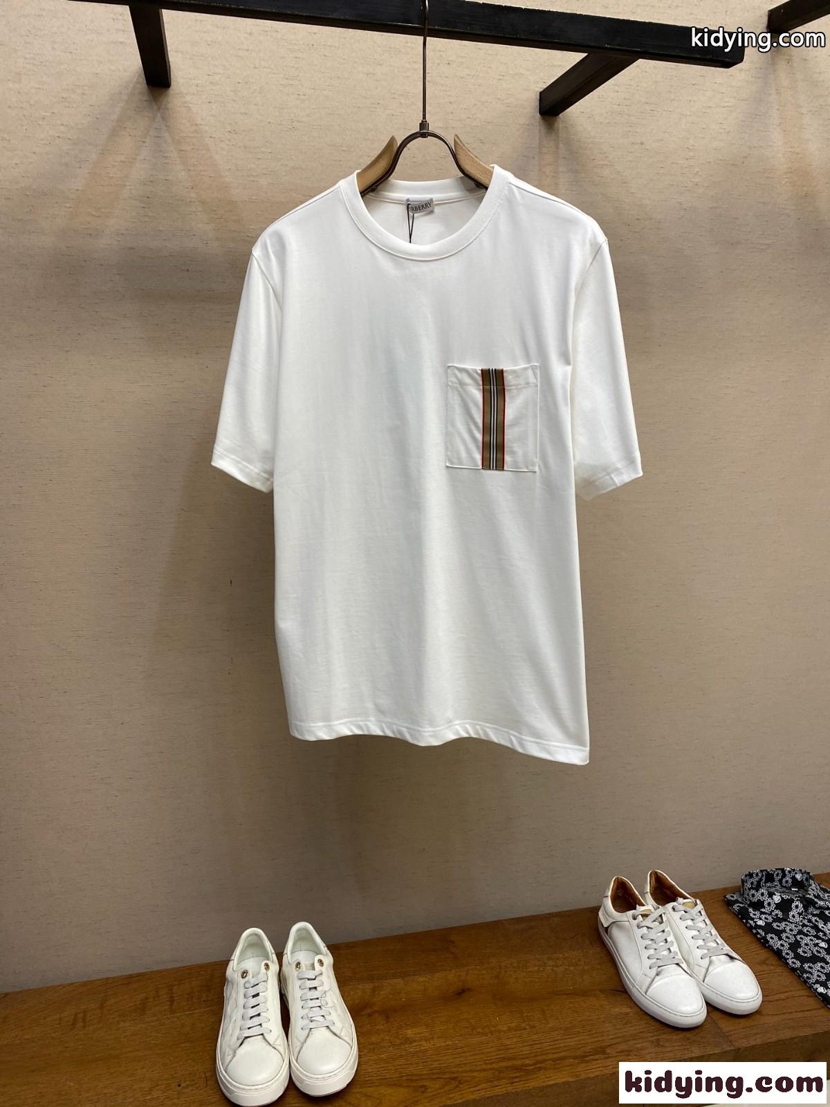 カジュアル 合わせやすい バーバリー Tシャツ 偽物 半袖Tシャツ ホワイト-1