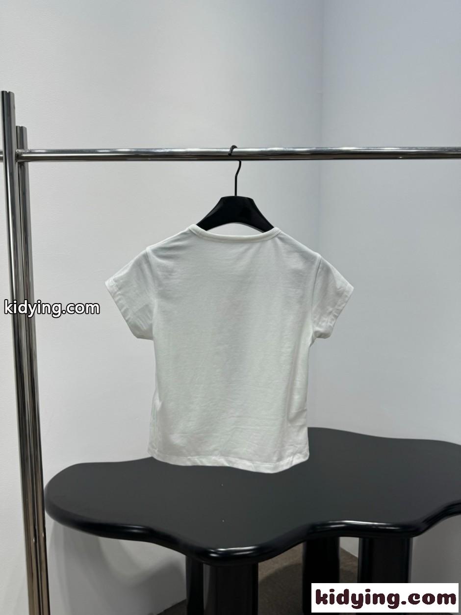 リップモチーフクロップドコットンTシャツ アレキサンダーワング Tシャツ コピー ホワイト-1