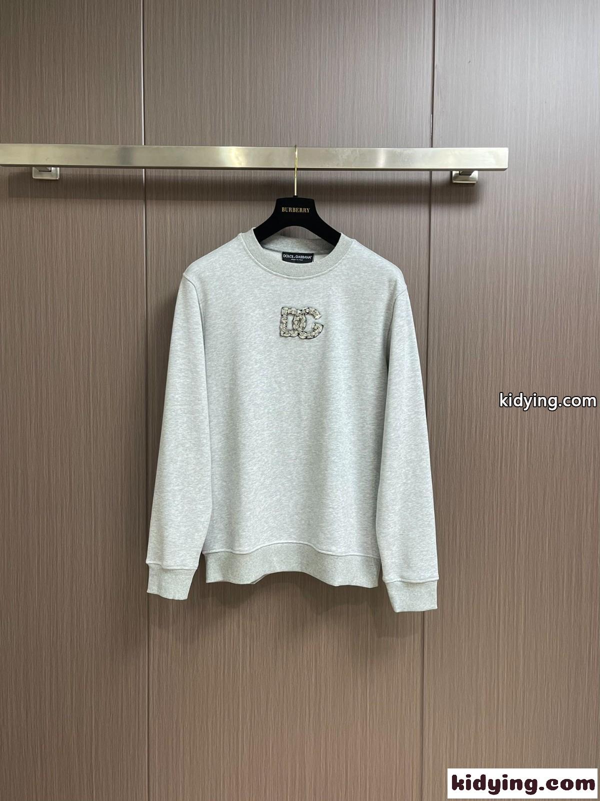 ドルチェ&ガッバーナ Tシャツ コピー コットン クルーネック スウェットシャツ グレー-0