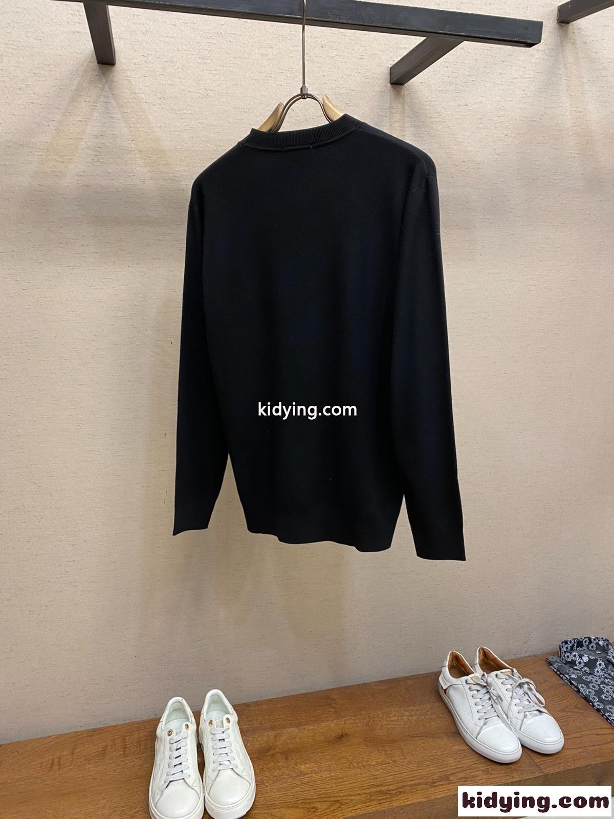 シンプル 上品 シルク&ウール カットソー エルメネジルド・ゼニア ニット 偽物 ブラック-1