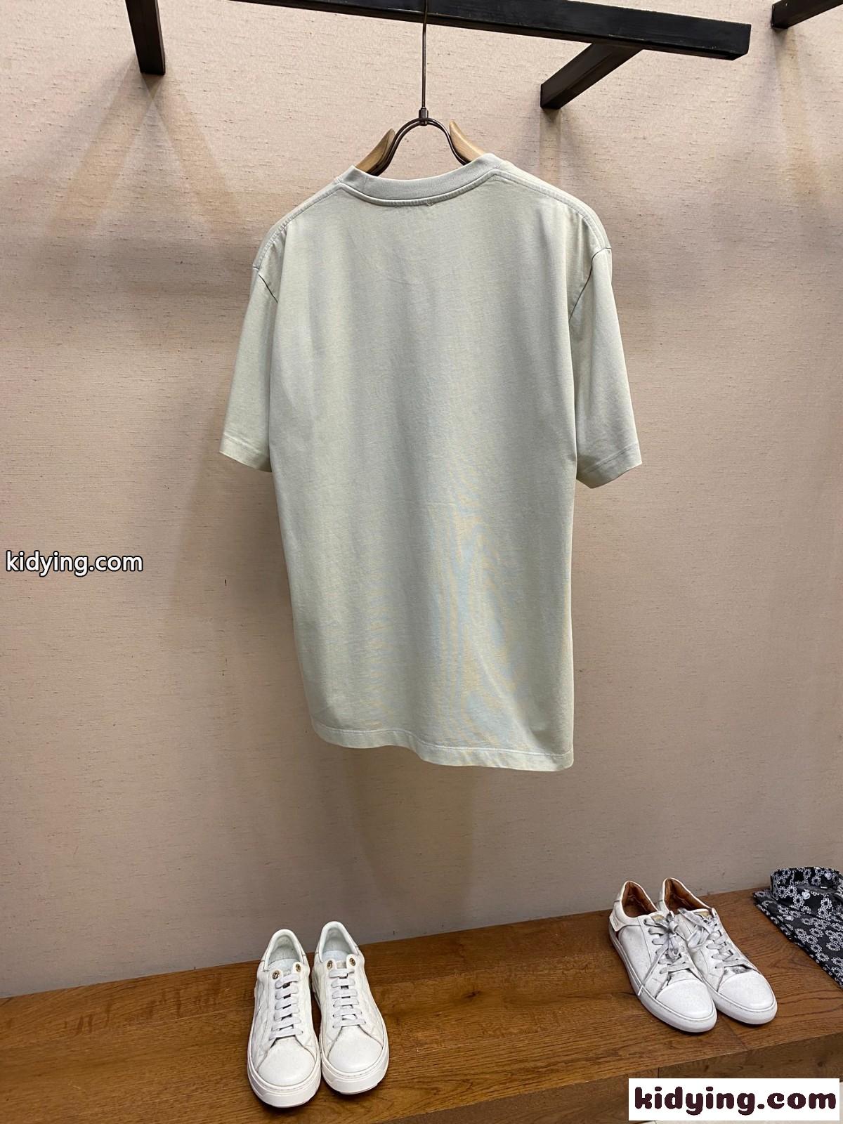 リラックスフィット コットンTシャツ ロエベ Tシャツ コピー 半袖トップス グレー-2