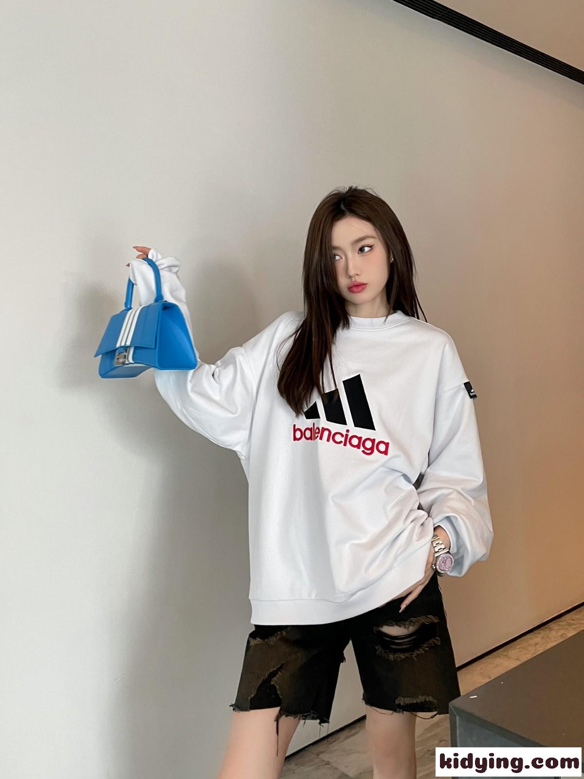 BALENCIAGA x ADIDAS オーバーサイズ スウェットシャツ バレンシアガ パーカー コピー ホワイト-4