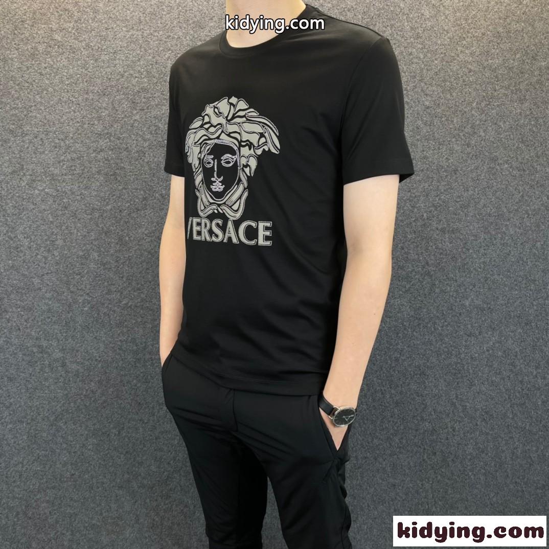 柔らかい 春夏 メンズ トップス クラシック 人気 メドゥーサ ヴェルサーチェ 半袖Tシャツ コピー クルーネック-2