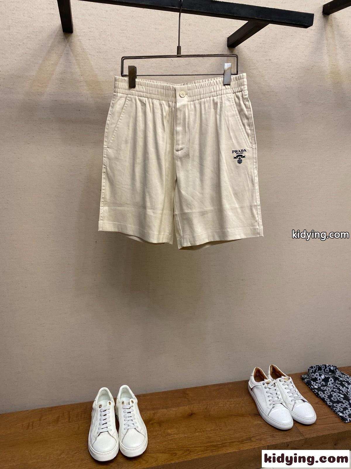 シンプル カジュアル ショートパンツ プラダ パンツ コピー 合わせやすい ベージュ-0