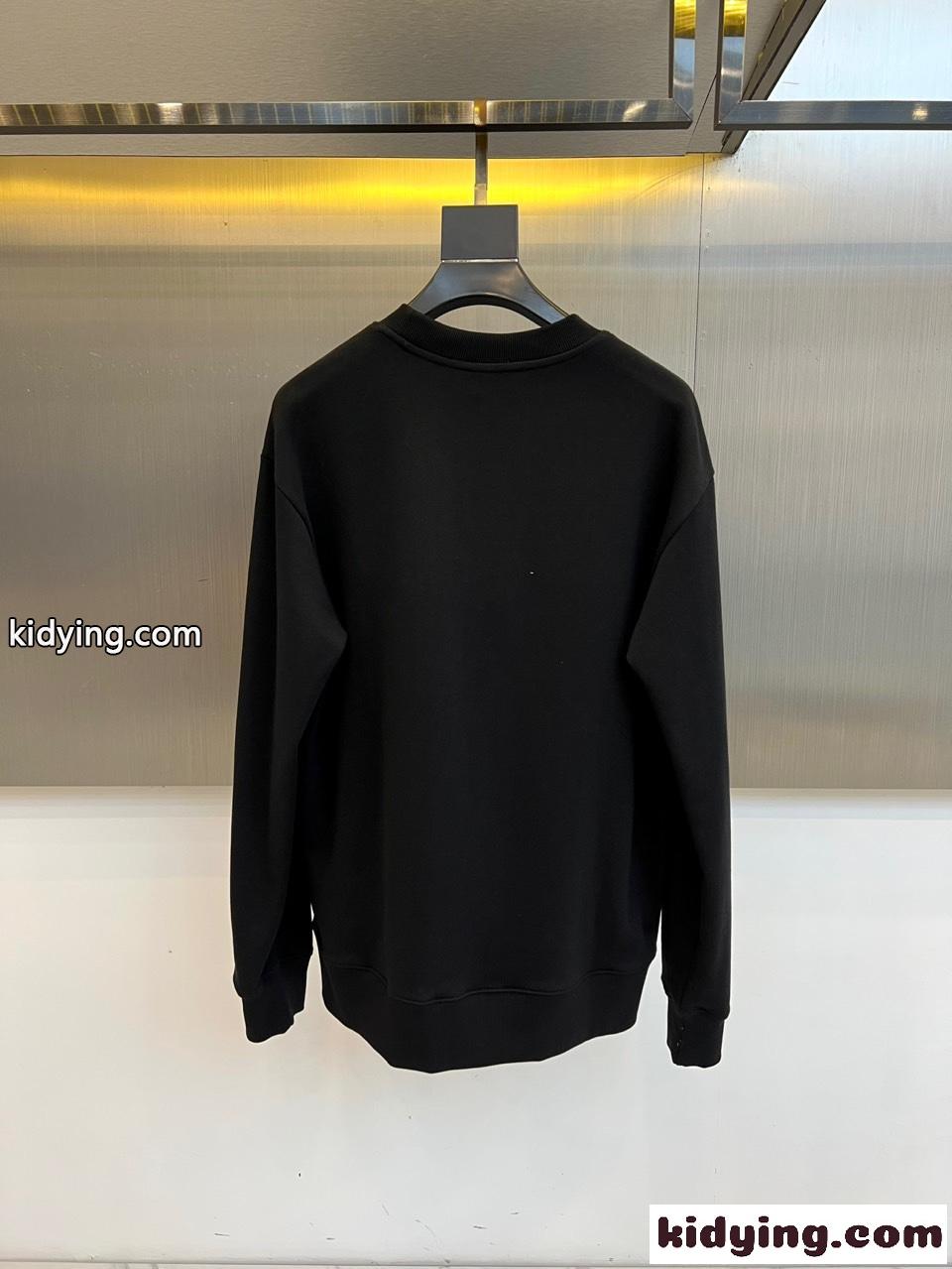 定番 クルーネック スウェットシャツ バーバリー Tシャツ 偽物 コットン ブラック-4