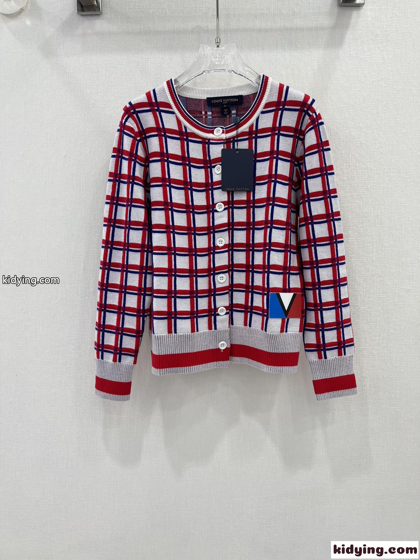 23AW◆Louis Vuitton◆3D チェックジャガード カーディガン コピー レディース-0
